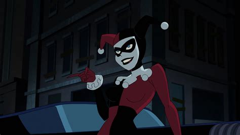 harley quinn in car with nightwing and batman