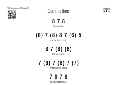 Harmonica Tabs Summertime