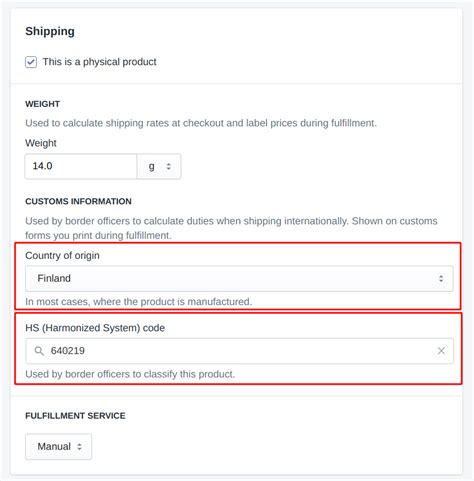 harmonized system hs code shopify