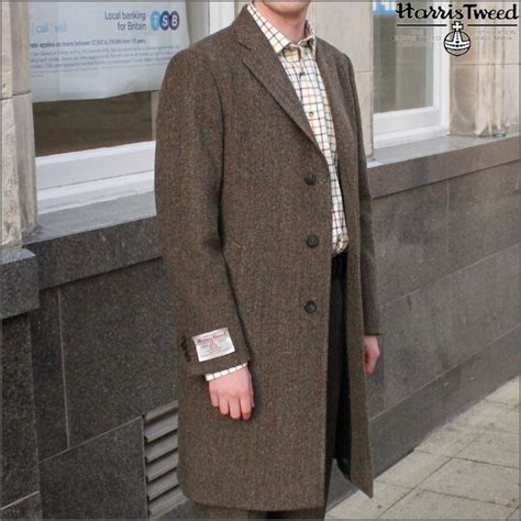 harris tweed overcoat mens