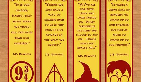 Inspired Harry Potter Printable Bookmarks - Bella Crafts Publishing