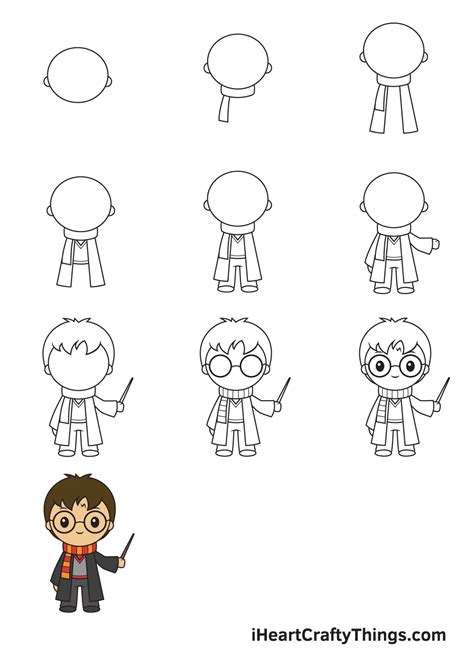 How to Draw Harry Potter printable step by step drawing