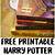 harry potter printables free