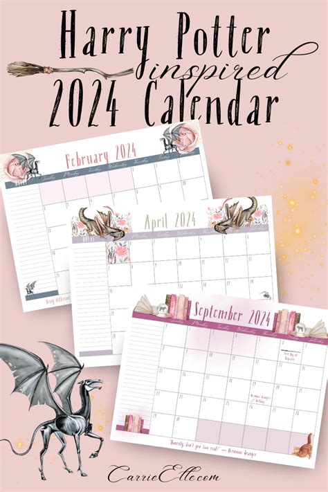 harry potter 2024 printable calendar