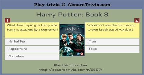harry potter book 3 trivia