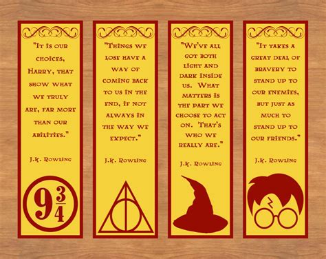 harry potter bookmarks to print