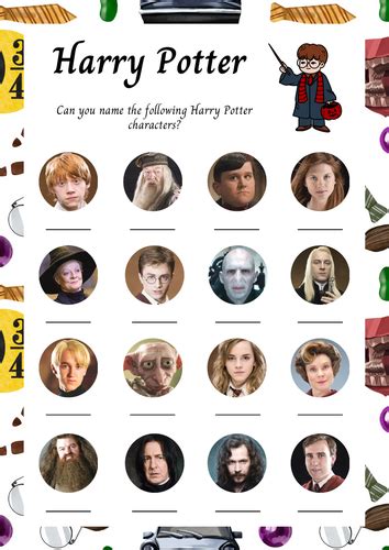 harry potter characters quiz answers