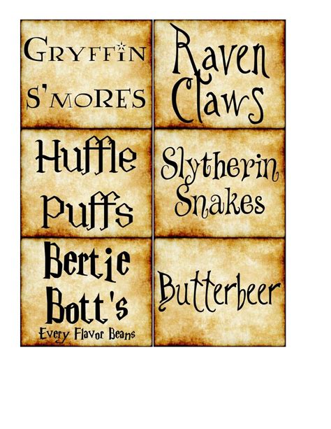Harry Potter Food Labels Editable/Printable Hogwarts Food Etsy