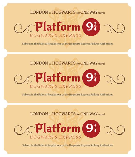 Harry Potter Printable Train Ticket