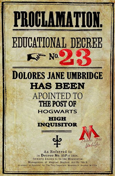 Harry Potter Proclamation Printable