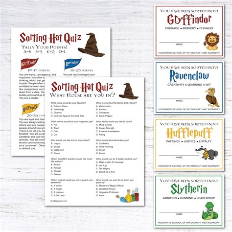 Harry Potter Sorting Printable