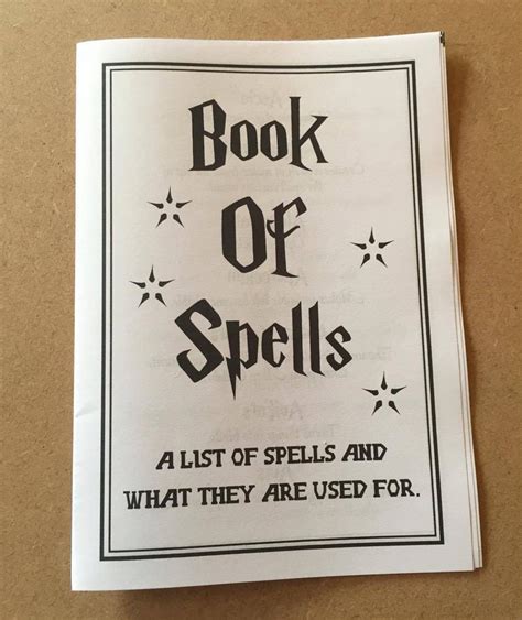 harry potter spell book free printable