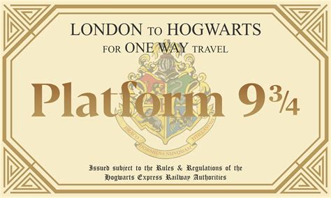 Harry Potter Train Ticket Template Printable