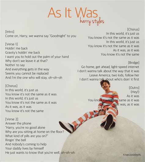 harry styles - as it was lyrics letra