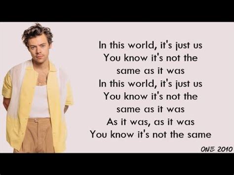 harry styles - as it was lyrics meaning