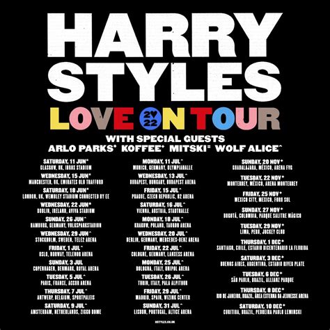 harry styles love on tour 2022 dates