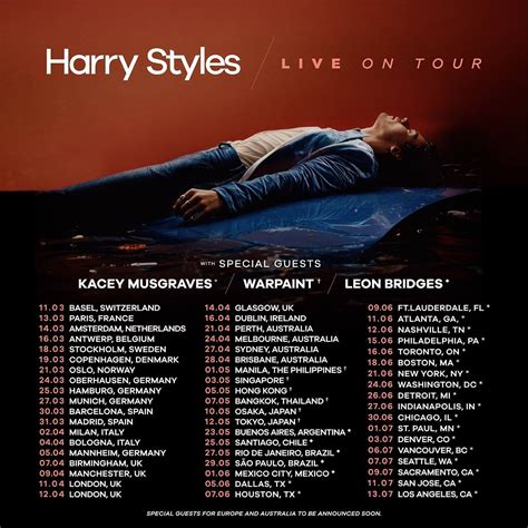 harry styles tour schedule