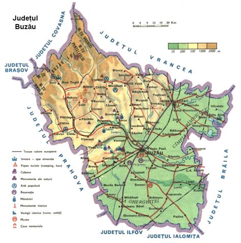 harta judetul buzau sate si comune