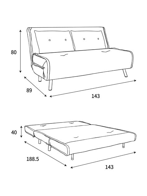Haru Sofa Bed Dimensions