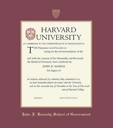 harvard kennedy school diploma