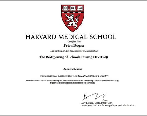 Harvard University Online Certificate