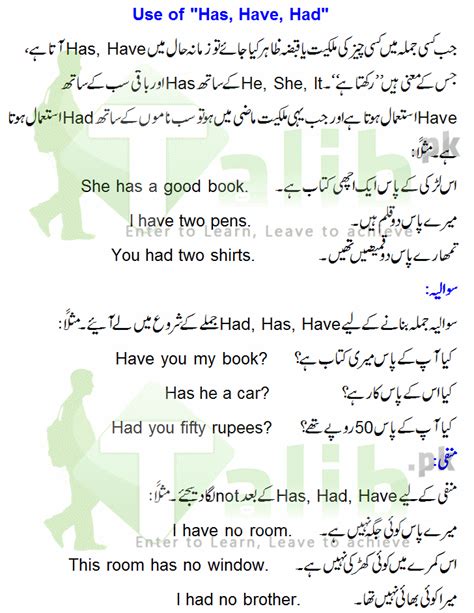 has meaning in urdu with example