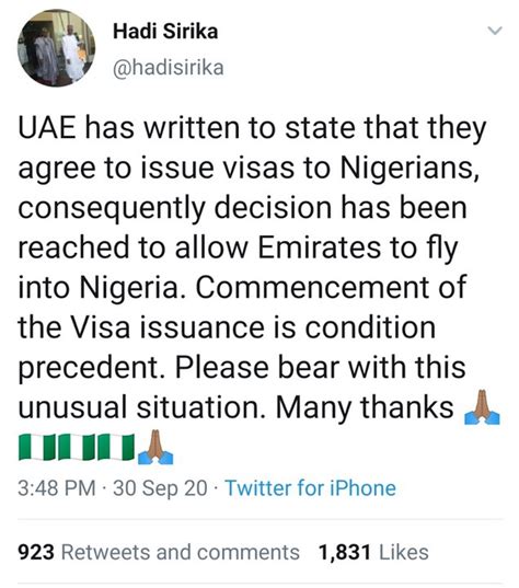 has uae started issuing visa to nigerians