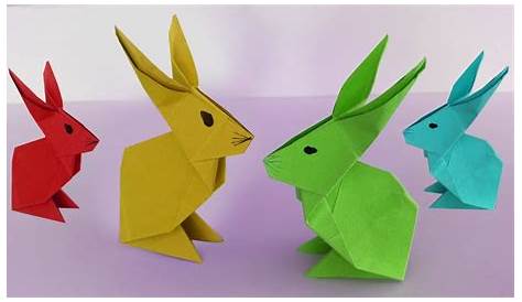 hase origami sitzen design anleitung blau farbe diy projekt | Origami