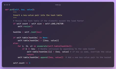hashmap put python