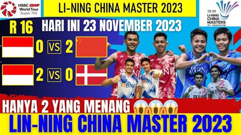 hasil china master hari ini