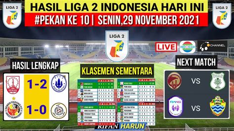 hasil liga 2 hari ini