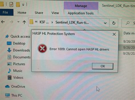 Hasp Error 1009