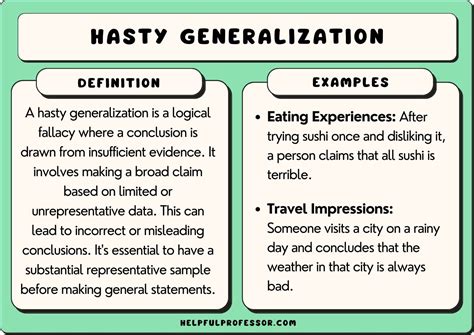 Hasty Generalization Meaning And Examples