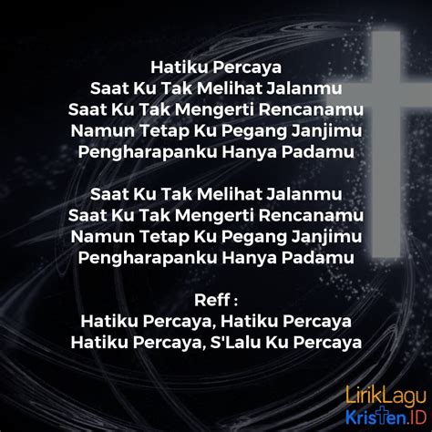 hatiku percaya lirik lagu