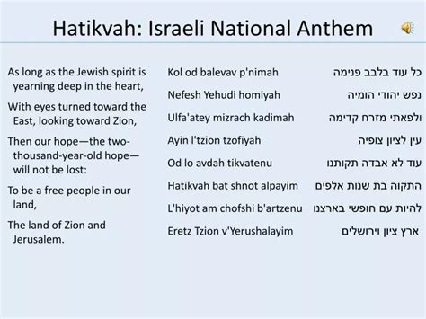 hatikvah hebrew and english