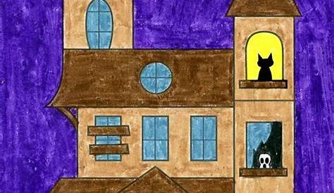 Drawn haunted house purple Pencil and in color drawn