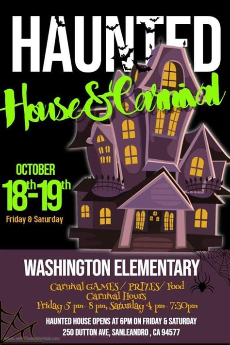 Oct 18 Washington Elementary's Carnival & Haunted House San Leandro