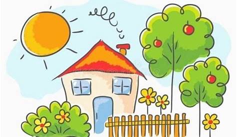 House with garden. Hand drawn vector | Stock vector | Colourbox