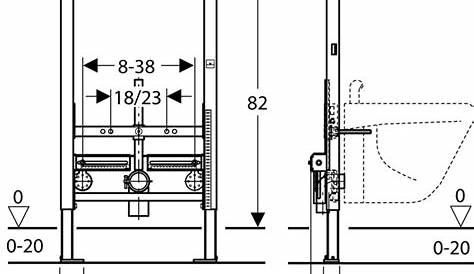 Hauteur Evacuation Bati Support Geberit support Bidet GEBERIT Duofix, Réduite 82 Cm