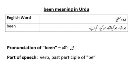 have been meaning in urdu with example