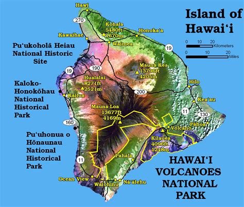 Hawaii Volcano Location Map
