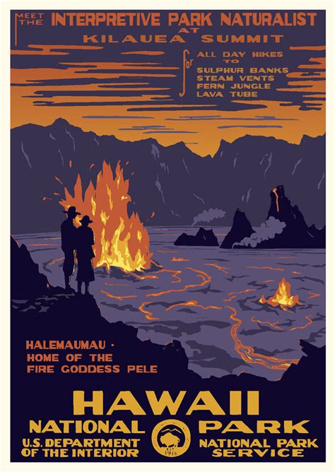 hawaii volcanoes national park poster