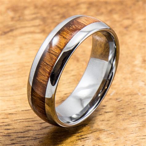 hawaiian koa wood tungsten rings