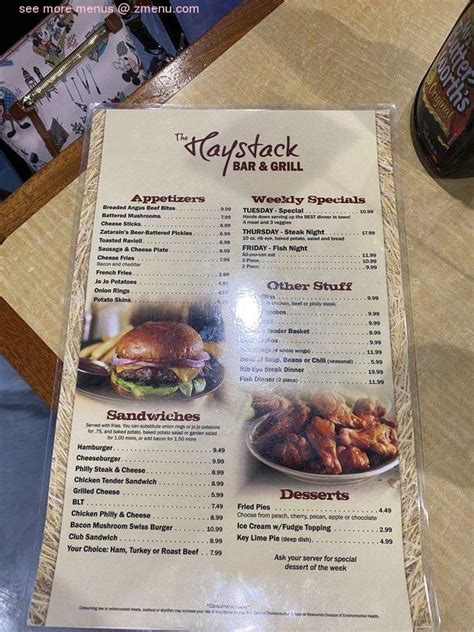 Haystack Menu With Prices