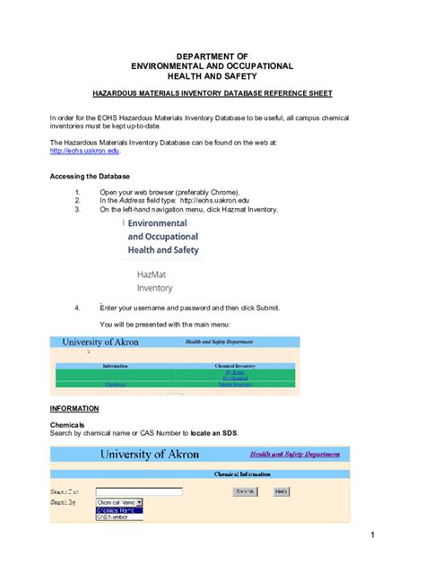 Hazardous Materials Database