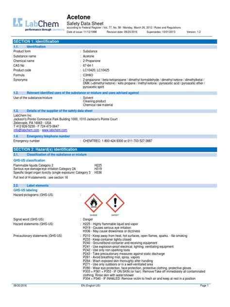 Hazardous Waste Code For Acetone