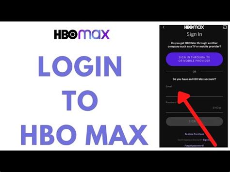 hbo max sign in tv