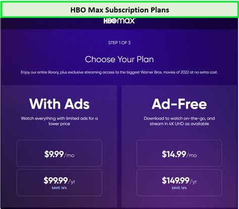 hbo max subscription options and features