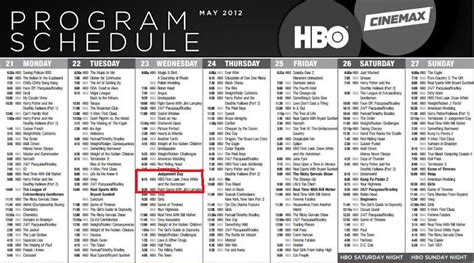 hbo zone schedule