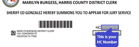 hc district clerk jury